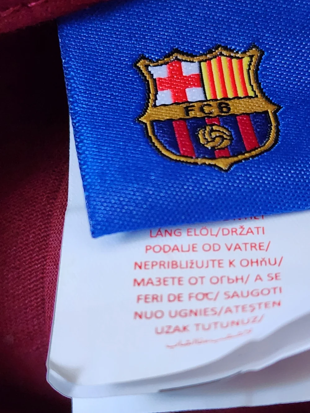 Maroon Embroidered Crest FC Barcelona Soccer Snapback Hat